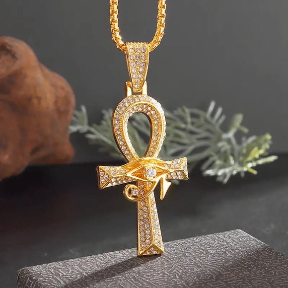 Ankh & Eye Crystal Necklace