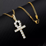 Cubic Zirconia Ankh Necklace