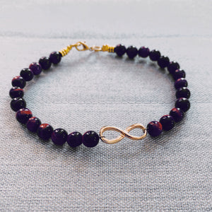 Red Tigers Eye Infinity Bracelet