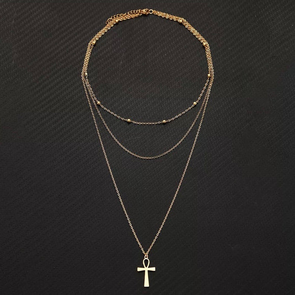 Layered Ankh Necklace