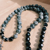 Larvikite & Onyx Ankh Necklace