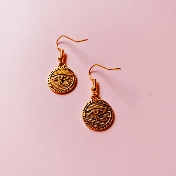 Circular Eye of Heru Earrings