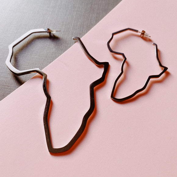 Africa Outline Earrings (Various Sizes)