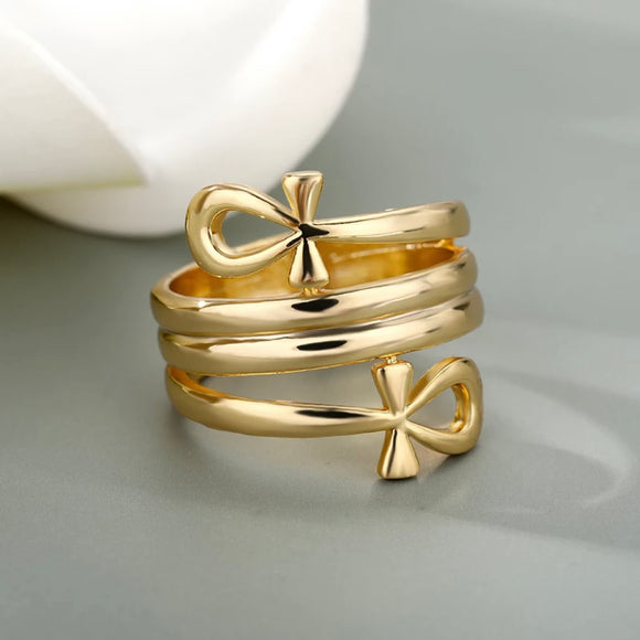 Ankh Spiral Ring