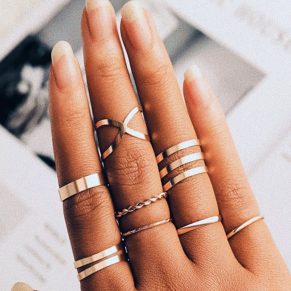 Golden Band Ring Set