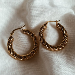 Stainless Steel Twisted Hoops