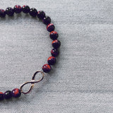 Red Tigers Eye Infinity Bracelet