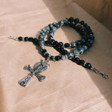 Larvikite & Onyx Ankh Necklace